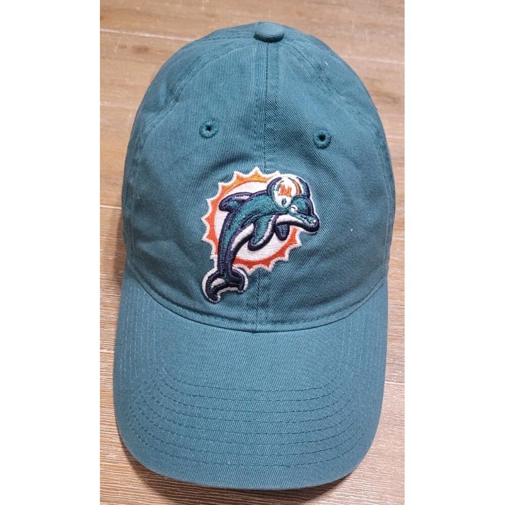MIAMI DOLPHINS Hat Cap OSFA NFL Team Apparel On Field Teal Dolphin In Helmet Adj